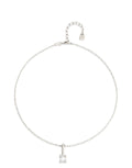 Crystal Drop Necklace - Silver