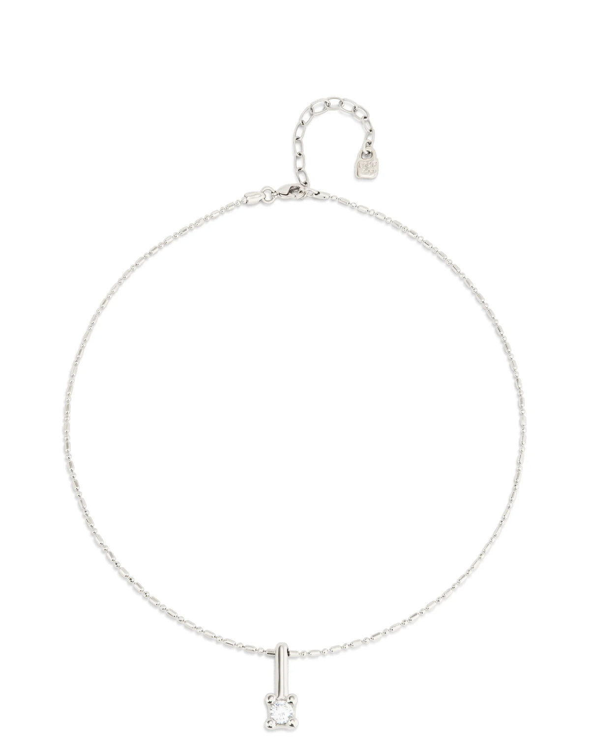 Crystal Drop Necklace - Silver