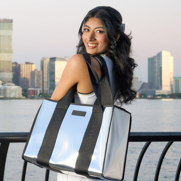 Silver Chrome Jelly Tote