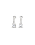 Crystal Drop Earrings - Silver