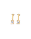 Crystal Drop Earrings - Gold