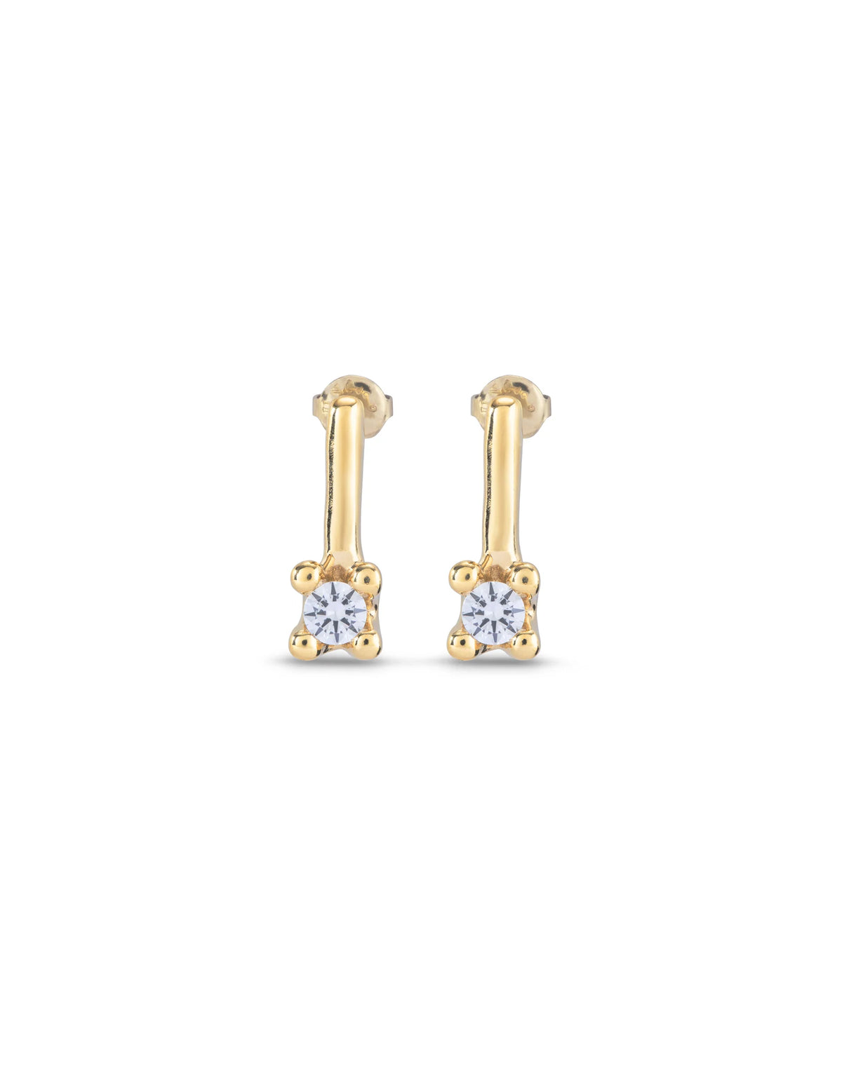 Crystal Drop Earrings - Gold