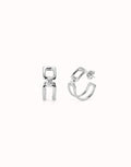 White Topaz Hoop Earrings - Silver