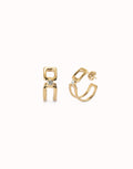 White Topaz Hoop Earrings - Gold