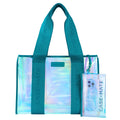 Emerald Blue Iridescent Jelly Tote