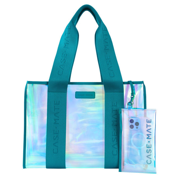 Emerald Blue Iridescent Jelly Tote