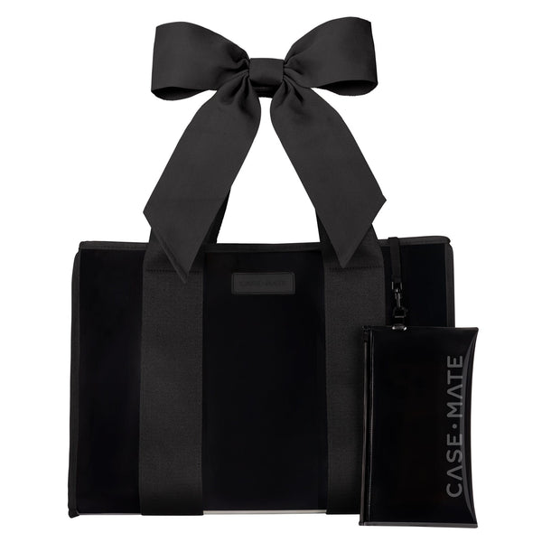 Midnight Black Bow Jelly Tote